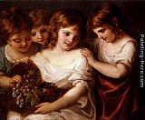 Angelica Kauffmann Four Children With A Basket Of Fruit painting